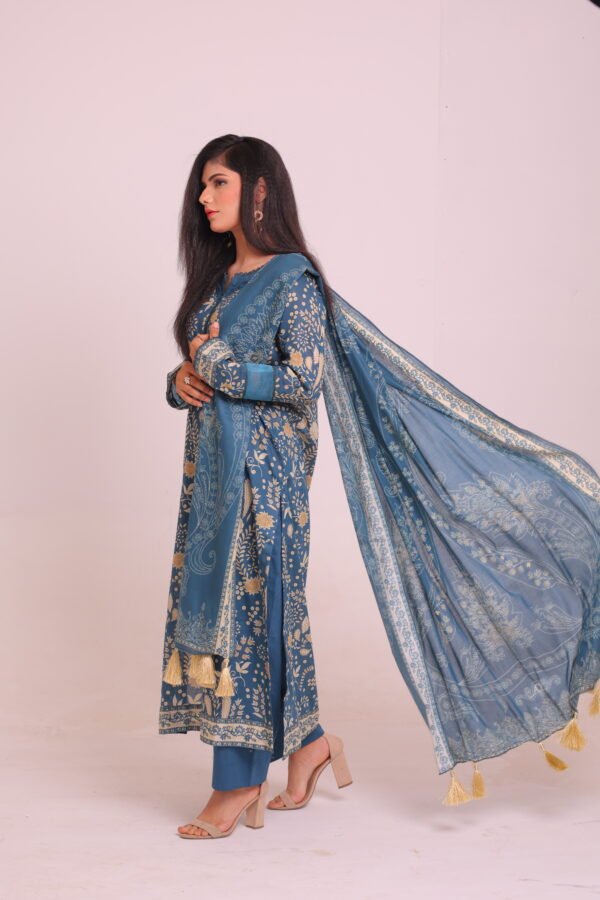 Tale Green Digital Printed Lawn - Image 2
